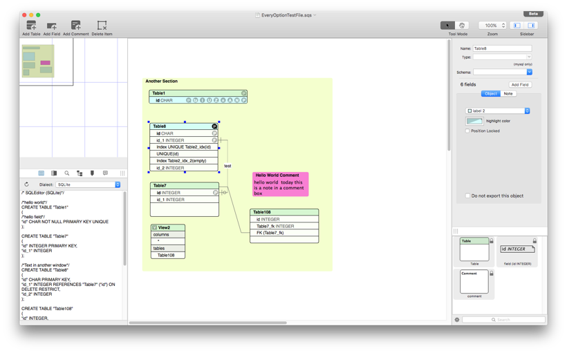 SQLEditor document window